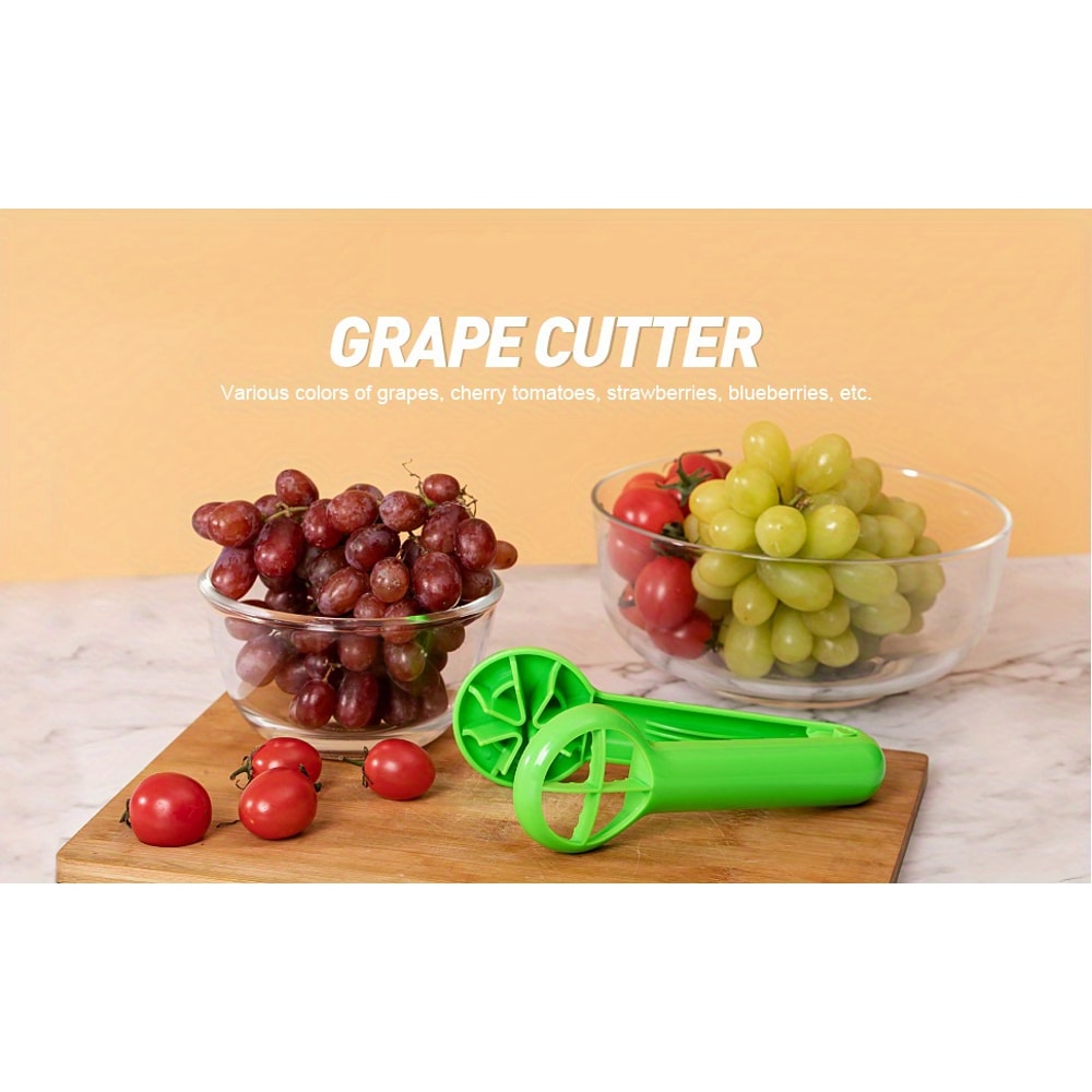 Green Bladeless Grape Cutter Multifunctional Fruit And Vegetable Slicer Creative Kitchen Accessory 3