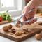 Effortless Garlic & Nut Press with Easy Grip Non-Slip Aluminum Crusher, Safe and Durable