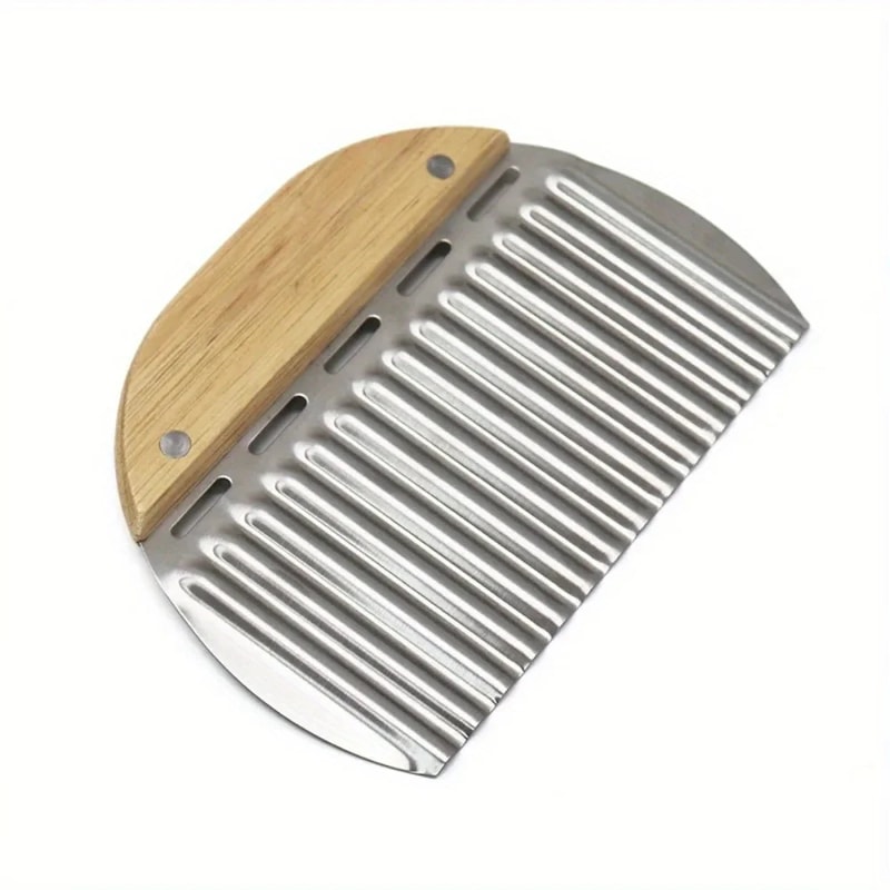 Stainless Steel Potato Fry Cutter Wave Knife, Serrated Blade Slicer, for Chips & Carrot Cutting