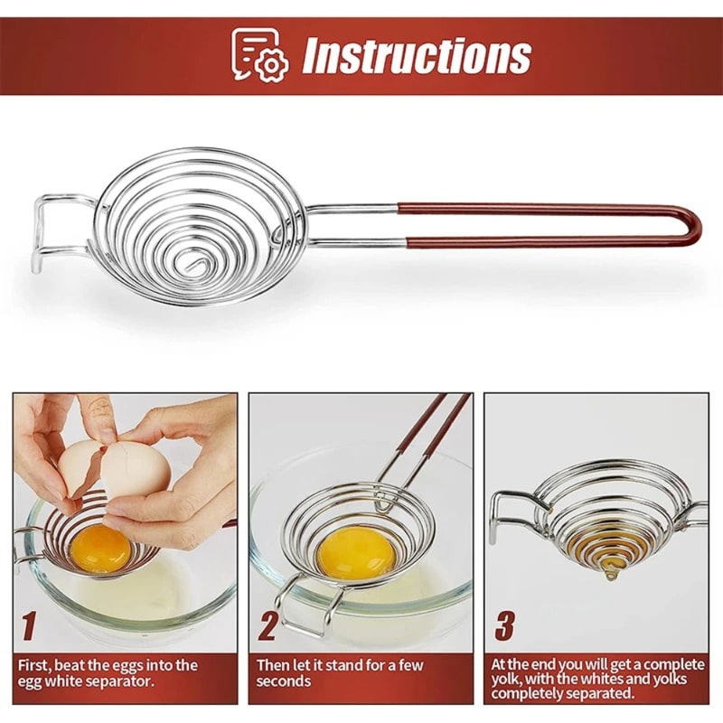 Stainless Steel Egg Separator Efficient Yolk and White Divider for Baking & Cooking