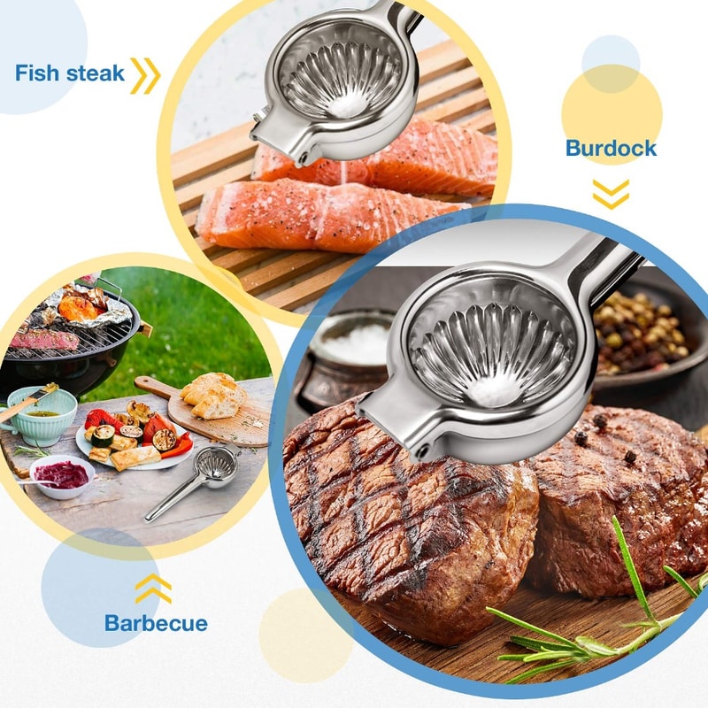 Stainless Steel Lemon Squeezer With Zester Manual Citrus Juicer For Fresh Lemon And Orange Juice 2