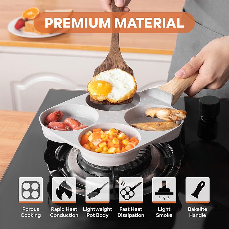 Nonstick Granite Egg Omelette Pan Healthy Egg Cooker For Gas Induction Stove 1