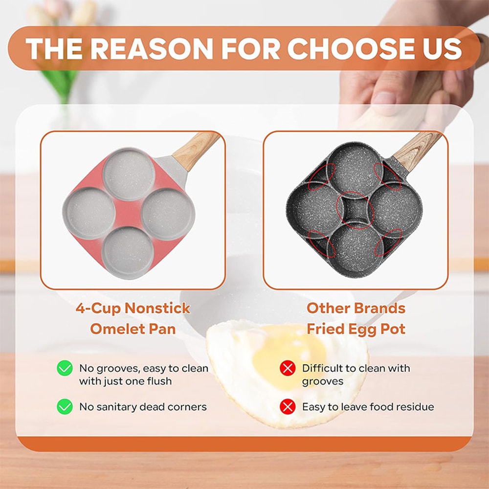 Nonstick Granite Egg Omelette Pan Healthy Egg Cooker For Gas Induction Stove 2