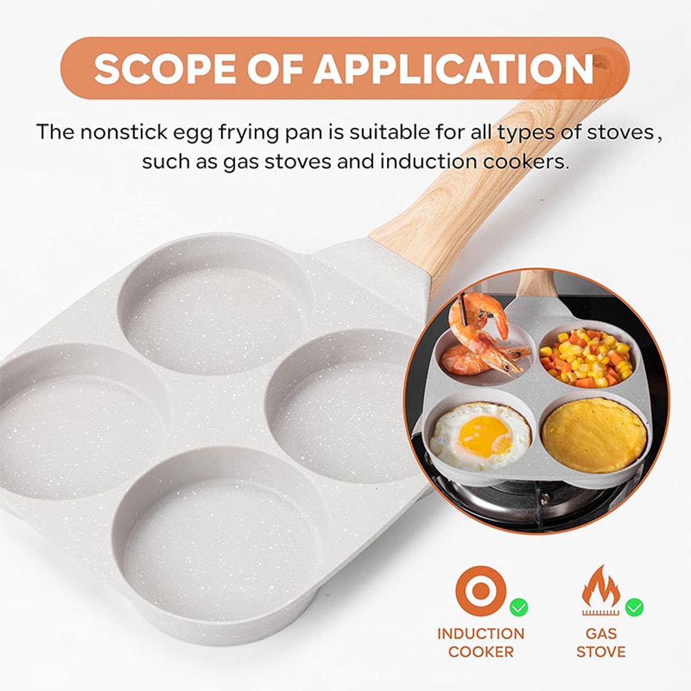 Nonstick Granite Egg Omelette Pan Healthy Egg Cooker For Gas Induction Stove 4