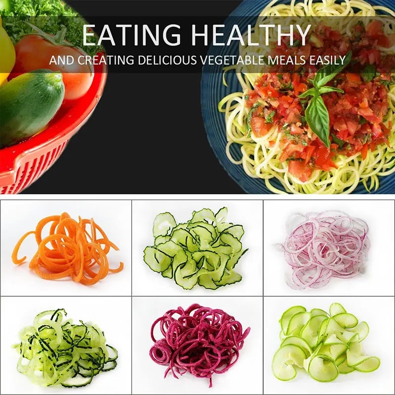 Vegetable Spiralizer With Suction Cup Zucchini Noodle Maker Veggie Cutter 6