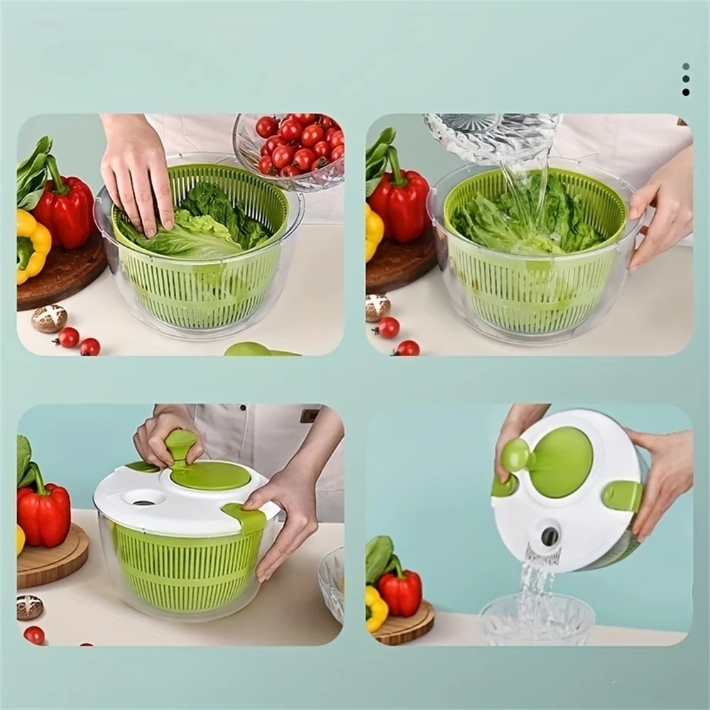 Salad Spinner And Lettuce Washer Efficient Vegetable Dryer Drainer And Strainer For Fresh Leafy Gre 1