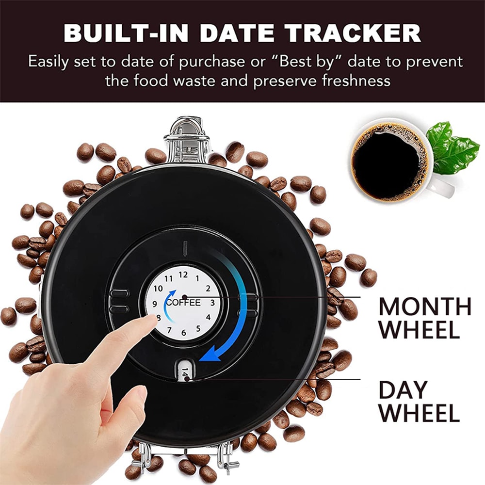 Stainless Steel Coffee Canister for Ground Coffee with Scoop Airtight Storage for Beans, Sugar, Tea, and More