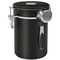Stainless Steel Coffee Canister for Ground Coffee with Scoop Airtight Storage for Beans, Sugar, Tea, and More