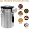 Stainless Steel Coffee Canister for Ground Coffee with Scoop Airtight Storage for Beans, Sugar, Tea, and More