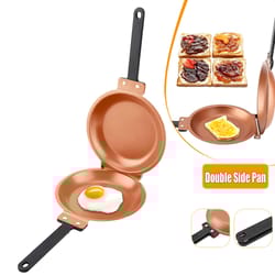 non-stick double side pancake pan ceramic coating flip frying pan for eggs, pancakes & grilling