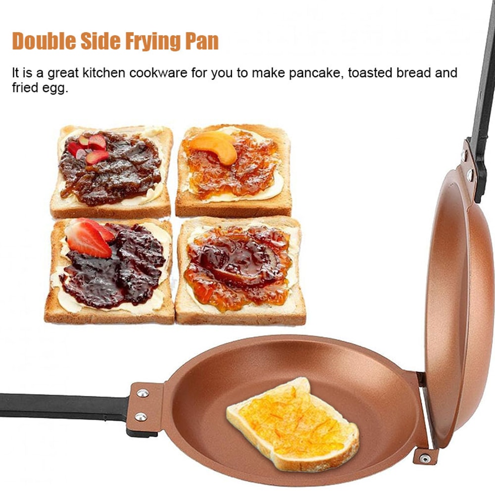 Non-stick Double Side Pancake Pan Ceramic Coating Flip Frying Pan for Eggs, Pancakes & Grilling