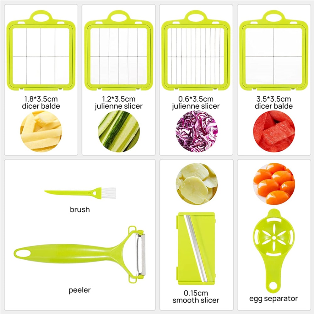 Vegetable Chopper Dicer with Blades and Container Mandoline for Potato, Onion, Tomato, and Veggies