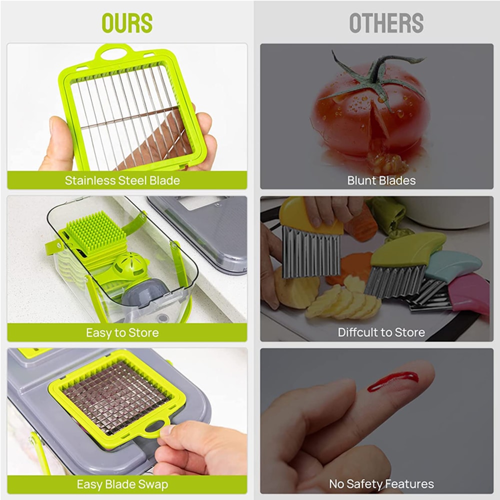 Vegetable Chopper Dicer with Blades and Container Mandoline for Potato, Onion, Tomato, and Veggies