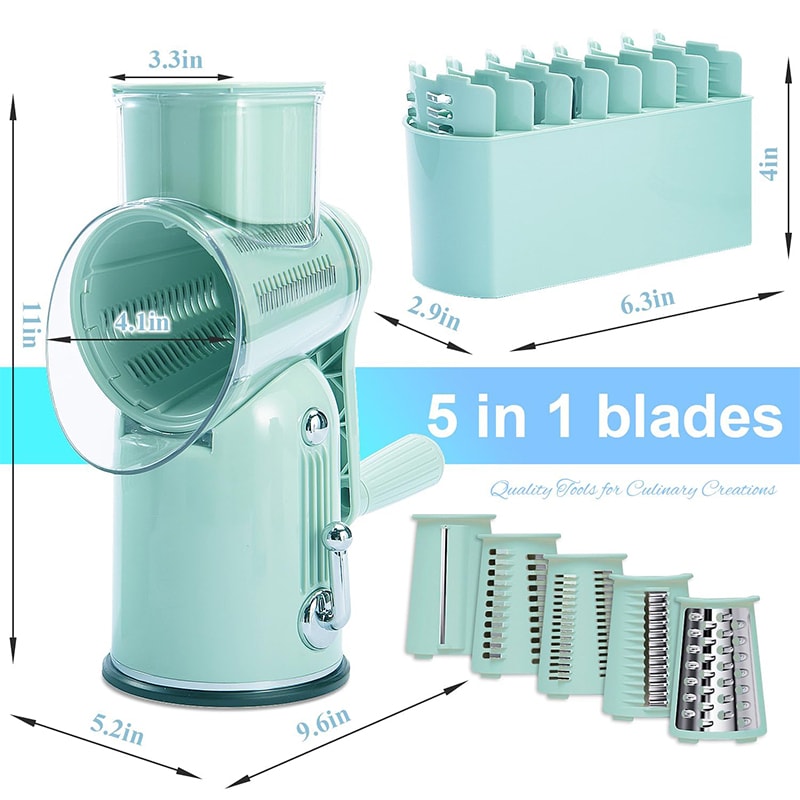 Manual Rotary Cheese Grater And Vegetable Slicer With Handle Multifunctional Shredder For Carrots C 5