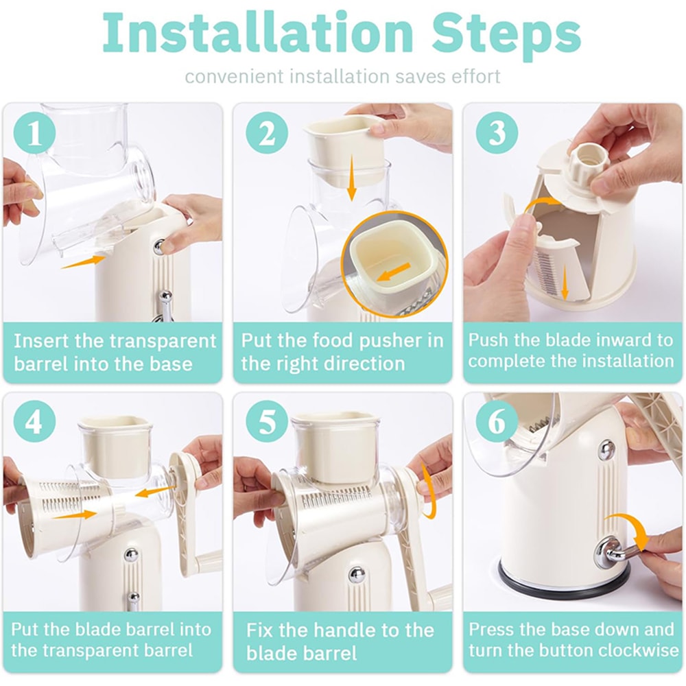 Manual Rotary Cheese Grater And Vegetable Slicer With Handle Multifunctional Shredder For Carrots C 2