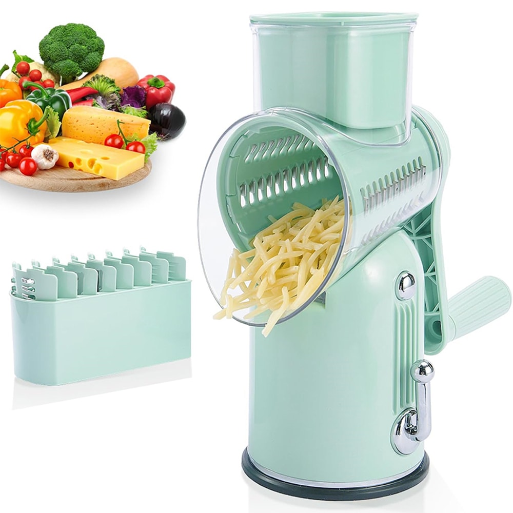 Manual Rotary Cheese Grater And Vegetable Slicer With Handle Multifunctional Shredder For Carrots C 6
