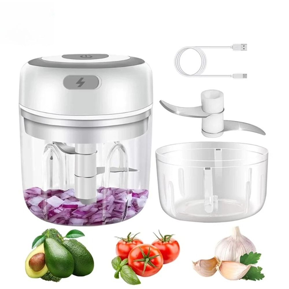 Mini Electric Food Chopper & Vegetable Grinder USB Rechargeable Meat & Garlic Masher