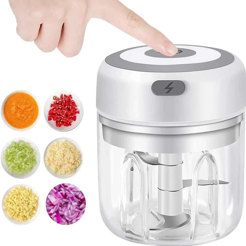 Mini Electric Food Chopper & Vegetable Grinder USB Rechargeable Meat & Garlic Masher