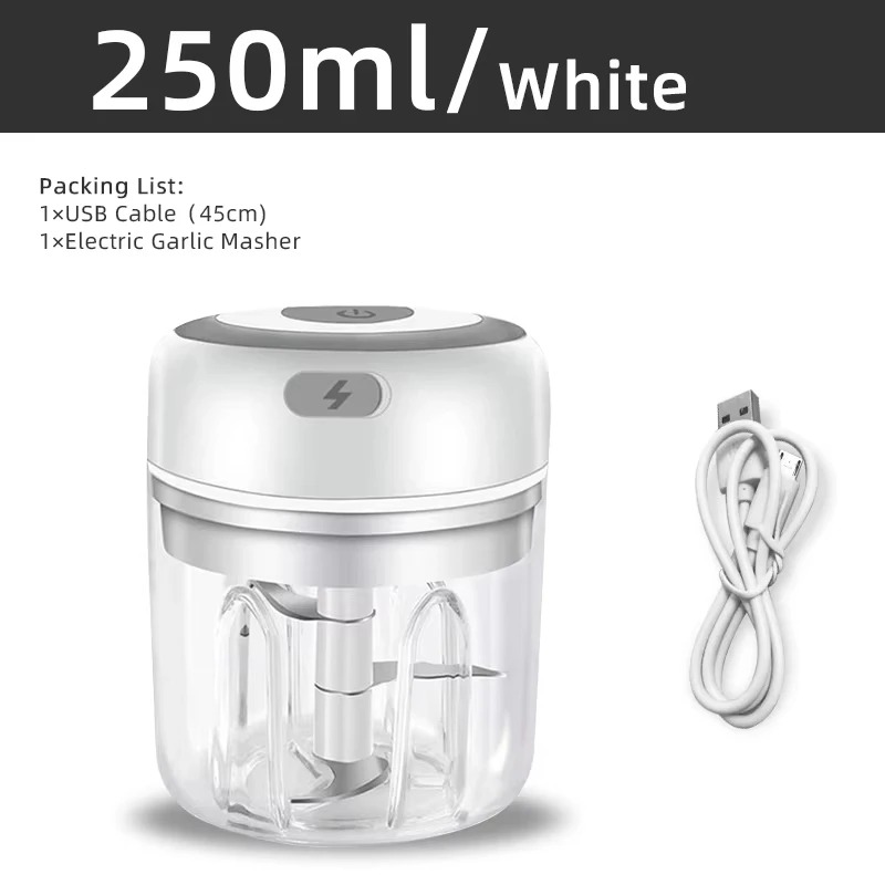 Mini Electric Food Chopper & Vegetable Grinder USB Rechargeable Meat & Garlic Masher