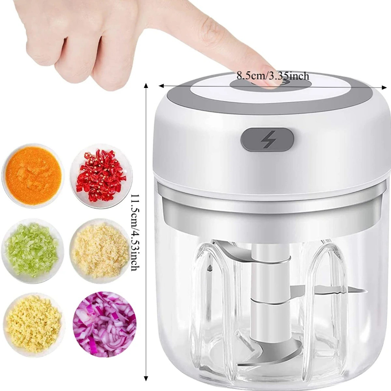 Mini Electric Food Chopper & Vegetable Grinder USB Rechargeable Meat & Garlic Masher