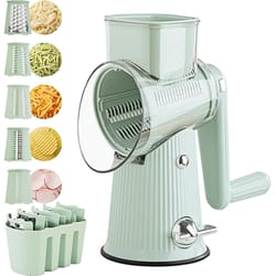rotary cheese grater with suction base kitchen vegetable cutter & drum slicer with handle