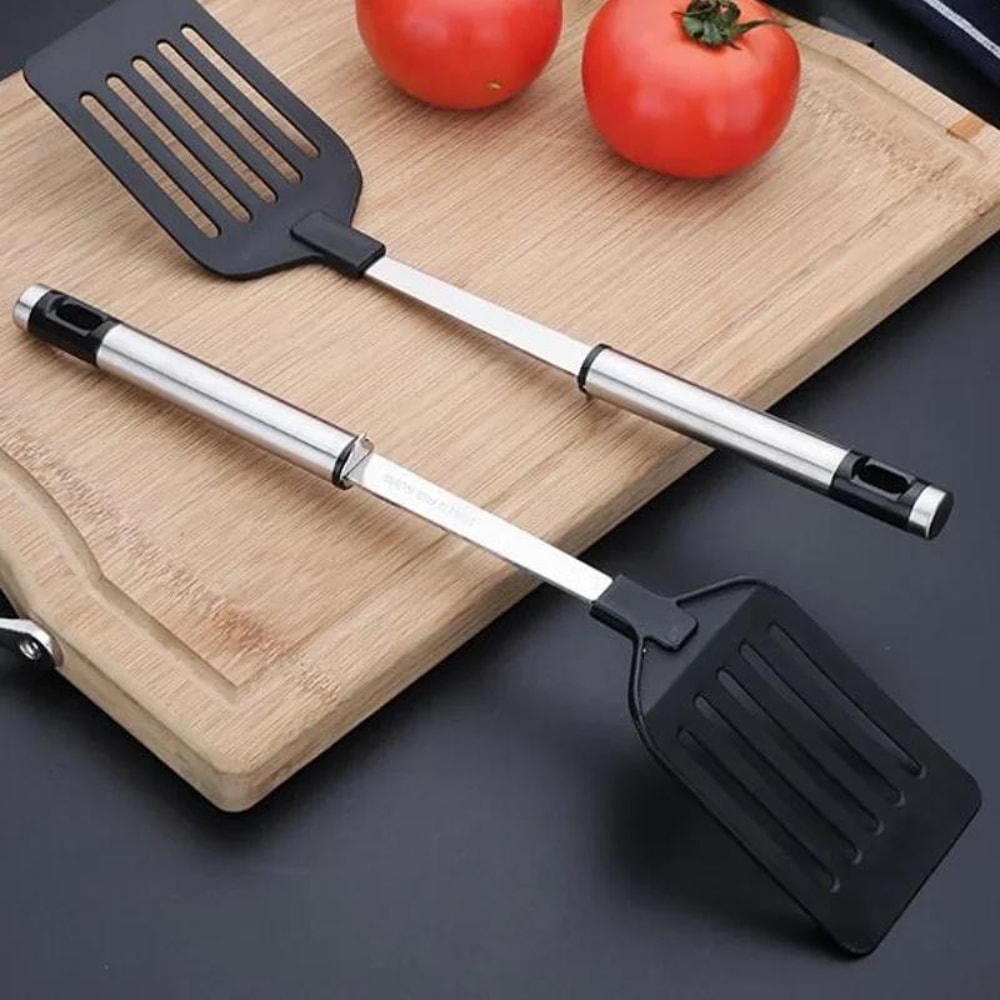 Stainless Steel Turner With Nylon Handle Premium Kitchen Spatula For Frying Egg And Fish Cooking 3