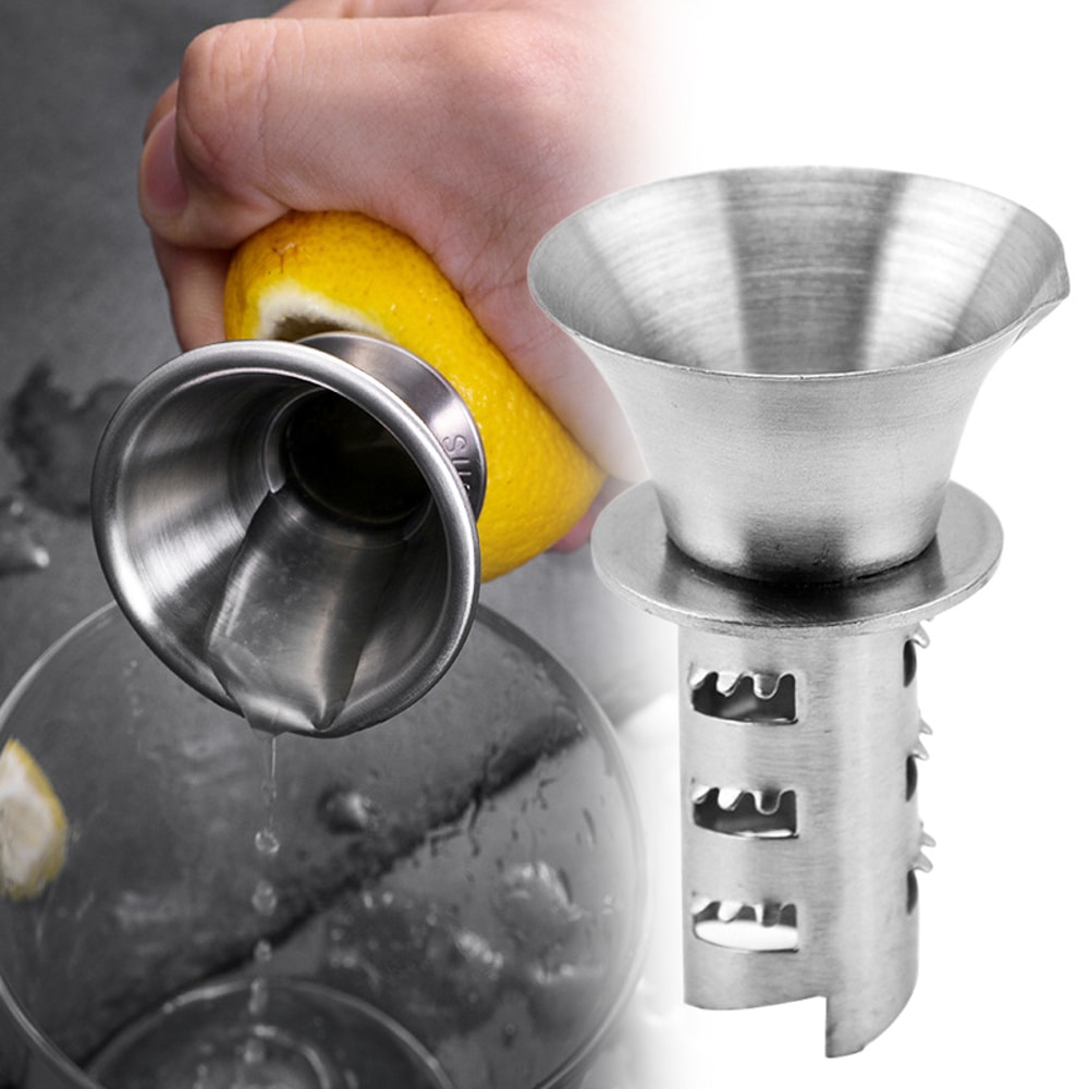 Stainless Steel Hand Juicer for Lemon, Orange, Lime & Citrus Manual Juice Squeezer with Screw Pourer