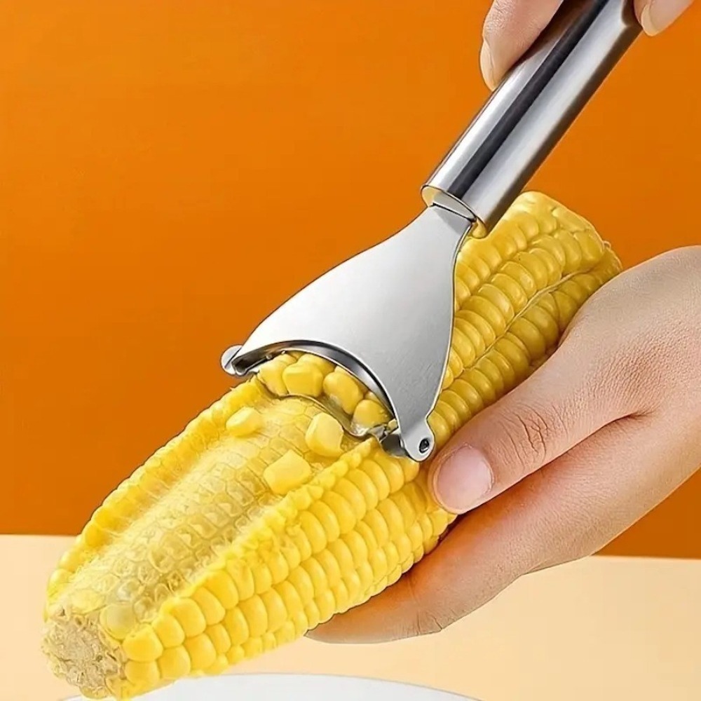 Stainless Steel Corn Stripper Tool, Manual Corn Kerneler Peeler for Easy Cob Cutting