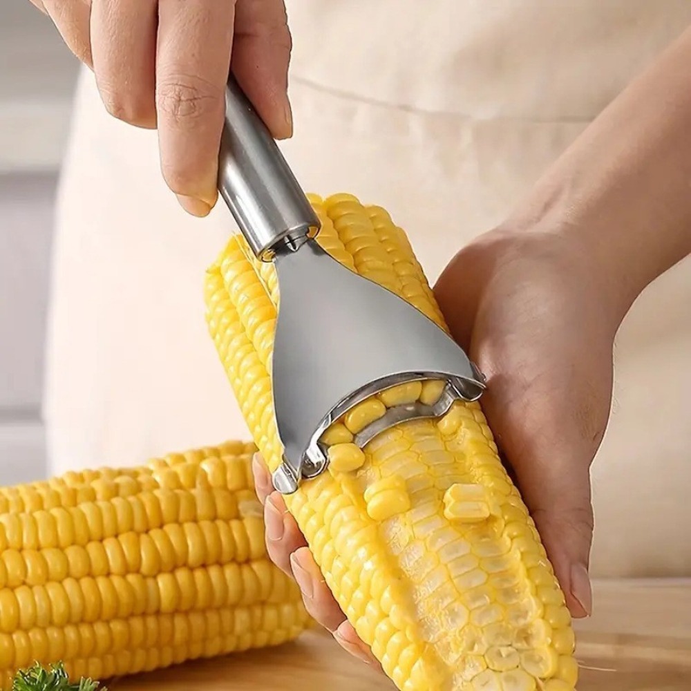 Stainless Steel Corn Stripper Tool, Manual Corn Kerneler Peeler for Easy Cob Cutting