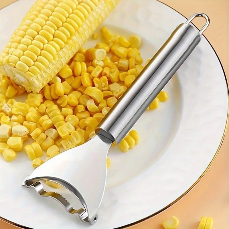 Stainless Steel Corn Stripper Tool, Manual Corn Kerneler Peeler for Easy Cob Cutting