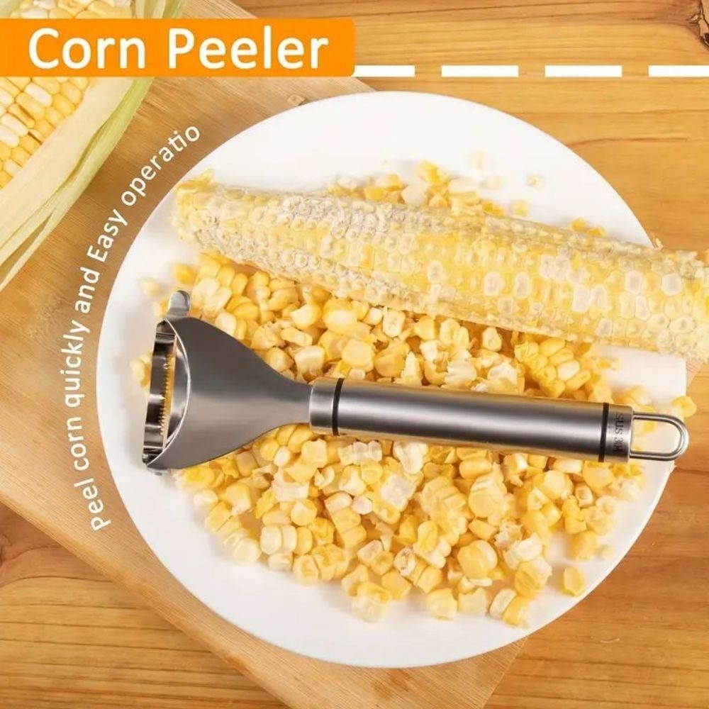 Stainless Steel Corn Stripper Tool, Manual Corn Kerneler Peeler for Easy Cob Cutting