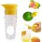 Clear Screw Top Lemon Squeezer With Built In Filter Portable Manual Lime Juicer Citrus Juice Extrac 0