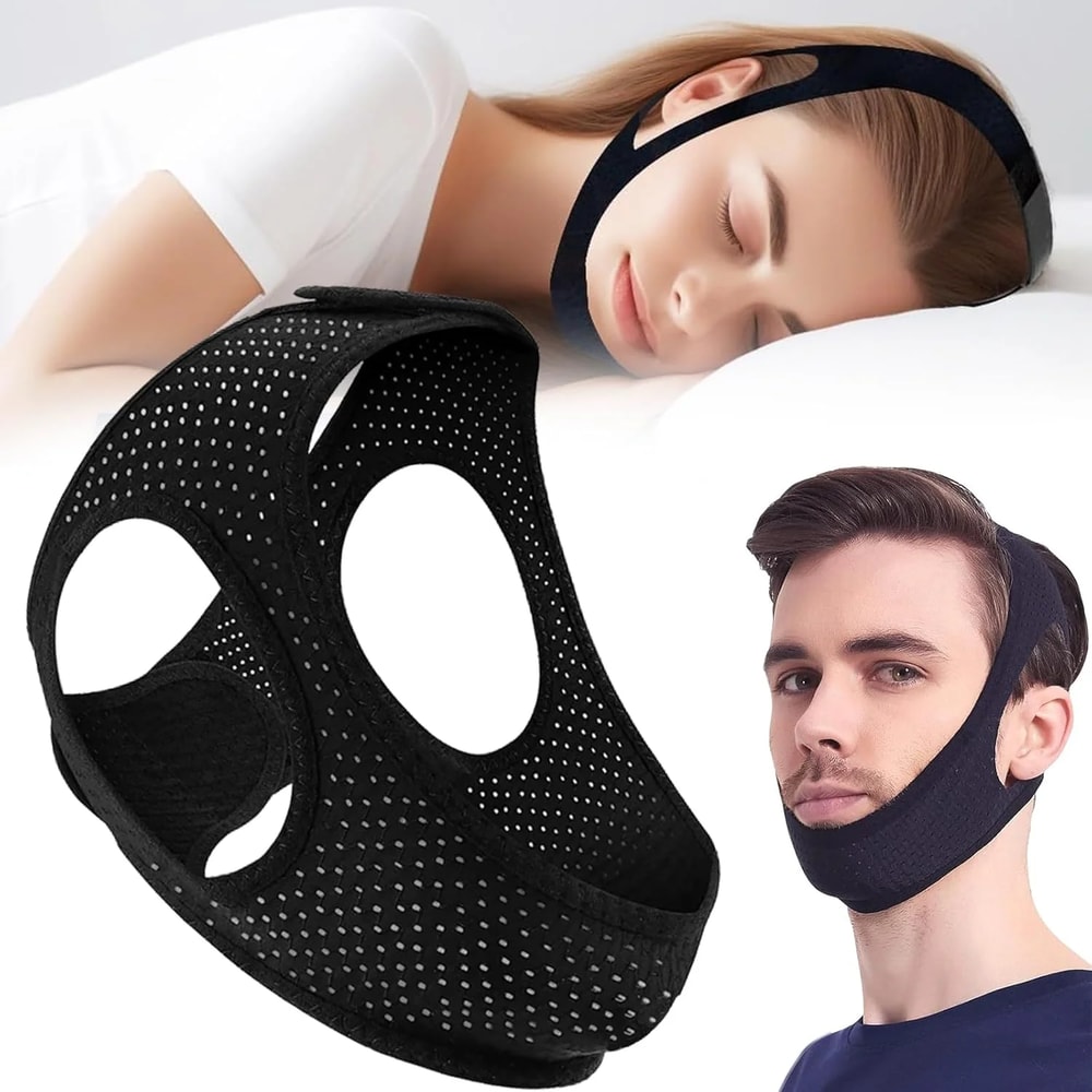 Anti Snoring Chin Strap Breathable Stop Snore Device For Men Women 0