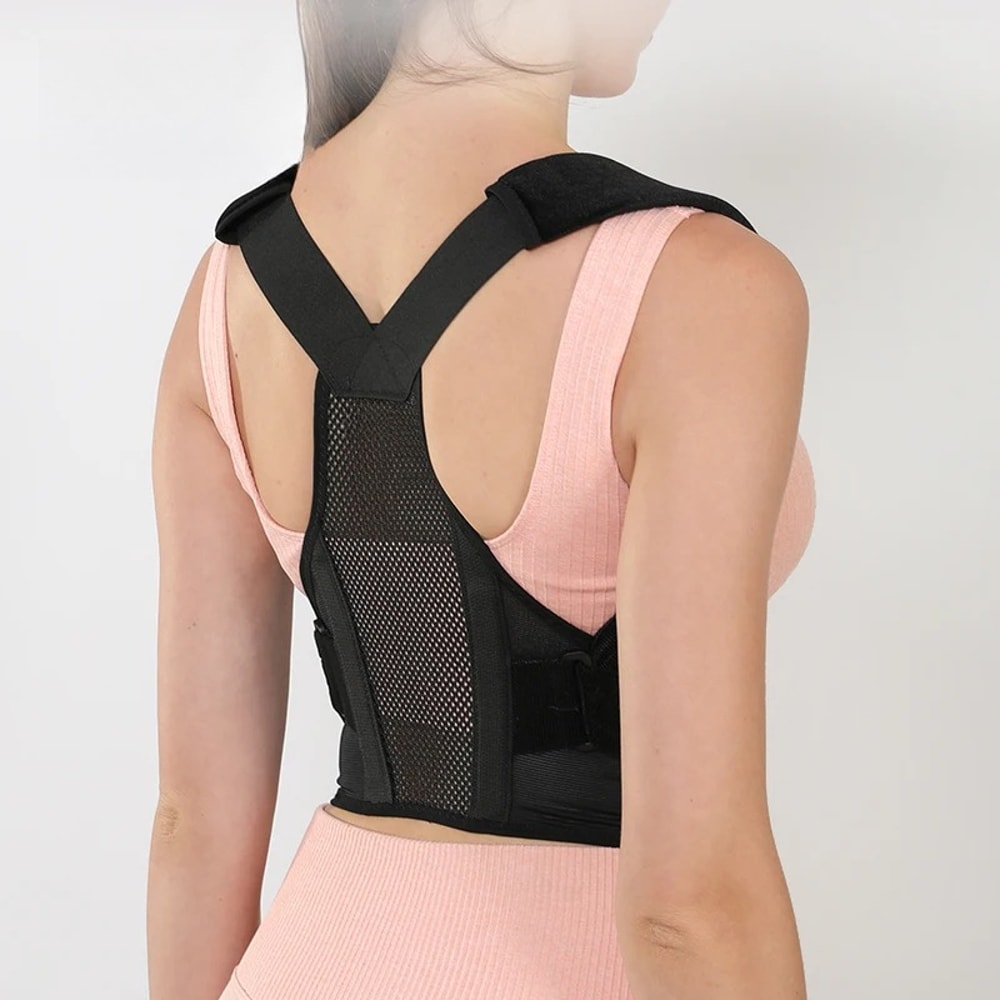 PostureRight Medical Grade Posture Corrector for Upper & Lower Back Scoliosis Support with Chest Strap