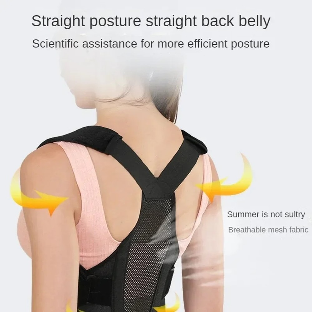 PostureRight Medical Grade Posture Corrector for Upper & Lower Back Scoliosis Support with Chest Strap