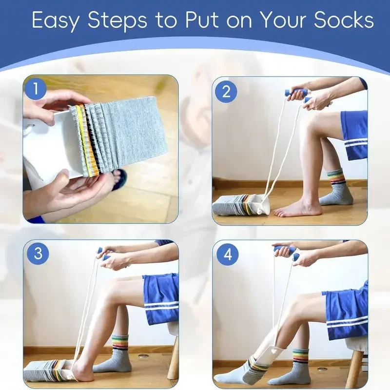 Easy On Sock Aid Kit Non-Slip Stocking Slider & Pulling Assist Device