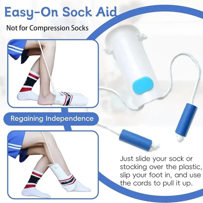 Easy On Sock Aid Kit Non-Slip Stocking Slider & Pulling Assist Device