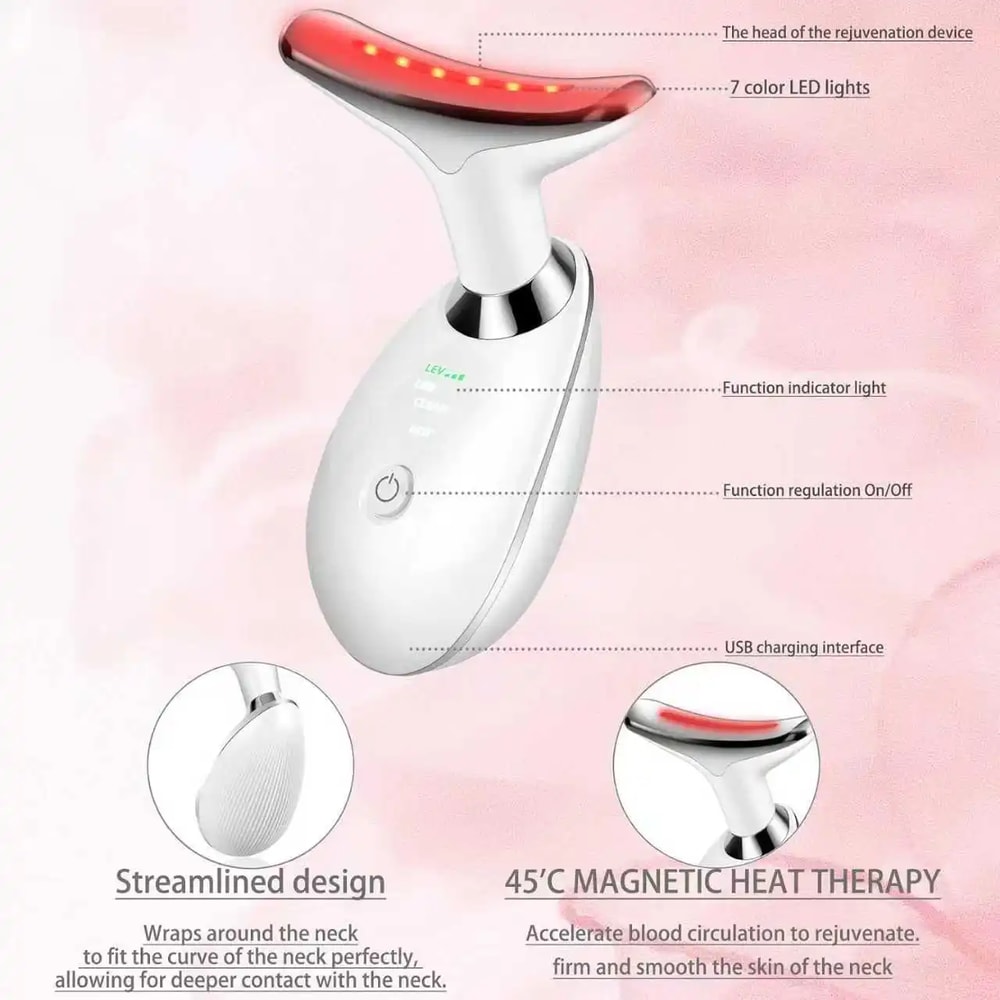 Multifunctional LED Face Neck Massager for Home Skin Care