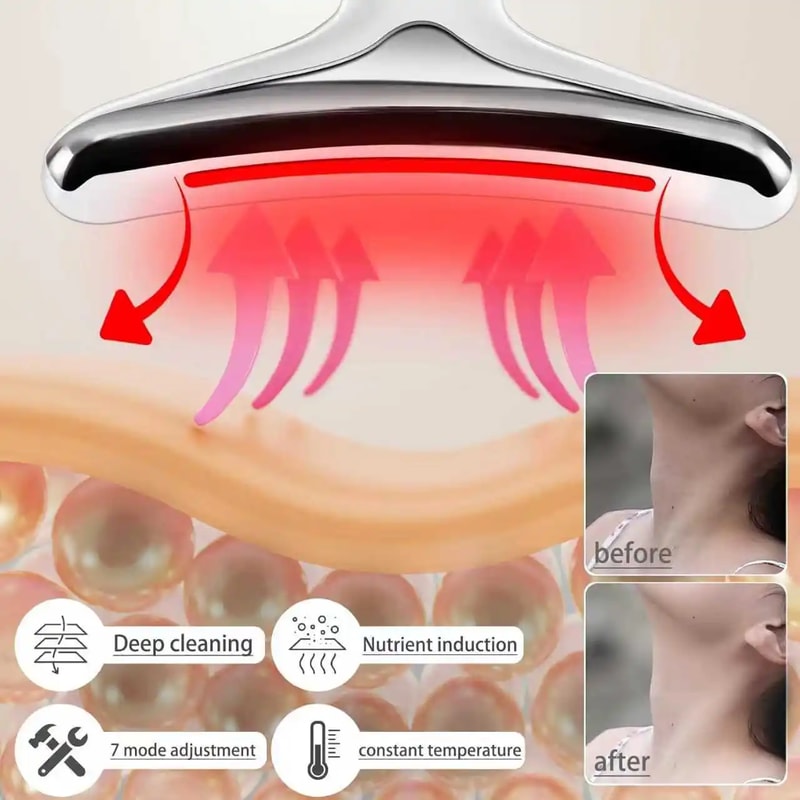 Multifunctional LED Face Neck Massager for Home Skin Care