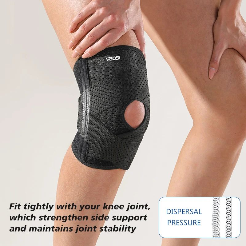Compression Knee Support Brace with Side Stabilizers for ACL, Meniscus & Arthritis Relief