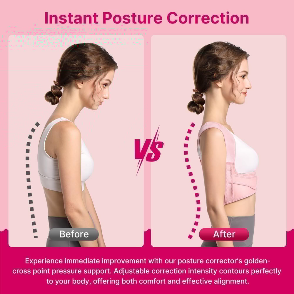 Adjustable Back Brace Posture Corrector for Women and Men, Shoulder Straightener for Neck and Shoulder Pain Relief