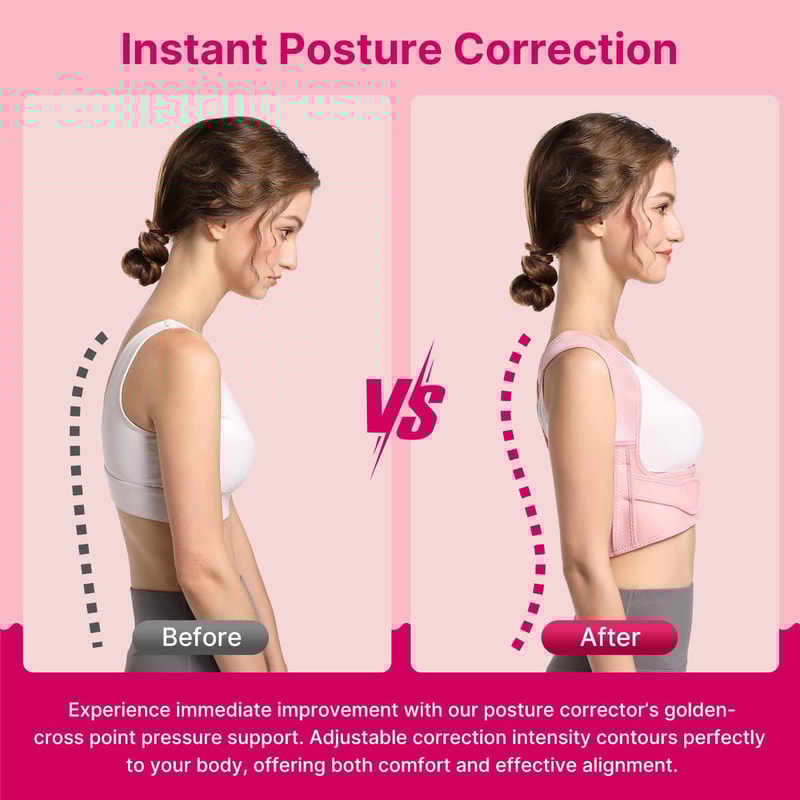 Adjustable Back Brace Posture Corrector for Women and Men, Shoulder Straightener for Neck and Shoulder Pain Relief