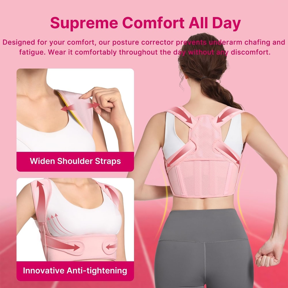 Adjustable Back Brace Posture Corrector for Women and Men, Shoulder Straightener for Neck and Shoulder Pain Relief