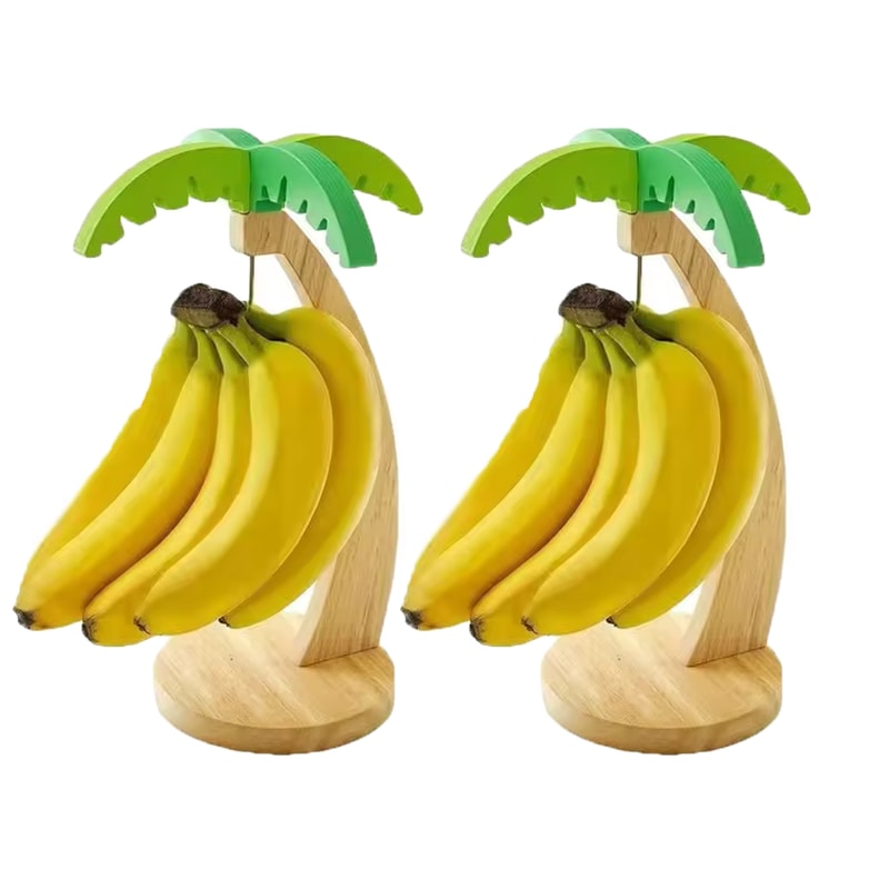 Modern Wooden Banana Hanger MultiPurpose Palm Tree Fruit Organizer For Kitchen Home Decor 7