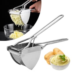heavy duty stainless steel potato ricer masher for baby food & kitchen use