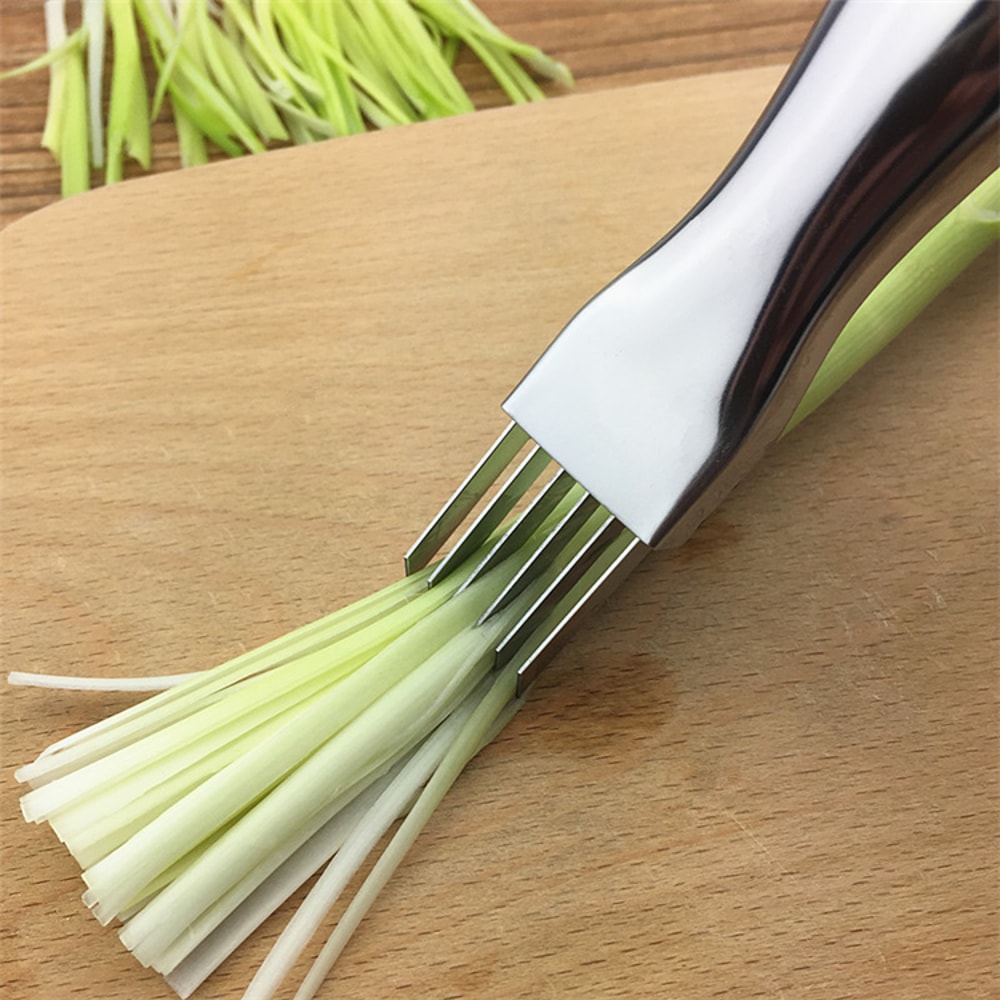 Stainless Steel Green Onion Chopper Curved Handle Design for Quick, Effortless Food Prep