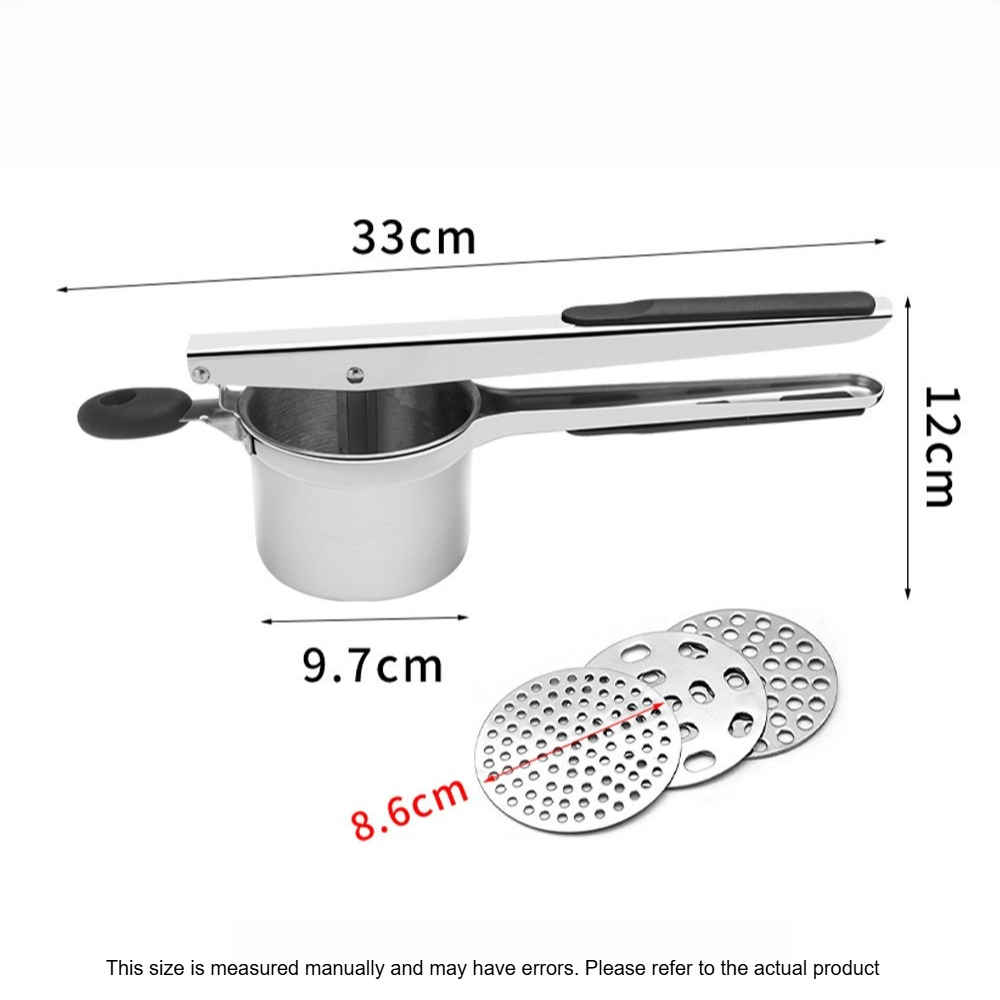 Heavy Duty Stainless Steel Potato Ricer with Non-Slip Handles Perfect for Mashed Potatoes, Fruit, and Vegetables