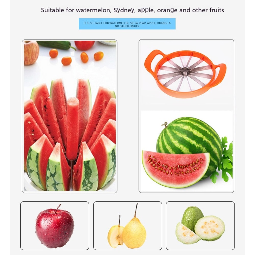 Stainless Steel Watermelon Slicer Knife Splitter Effortlessly Cut Watermelon Melon Into Perfect S 3