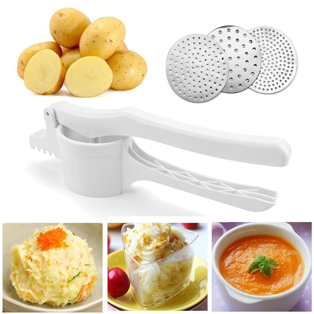 Detachable Potato Masher Squeezer Handheld Manual Kitchen Press, Easy Clean for Effortless Cooking