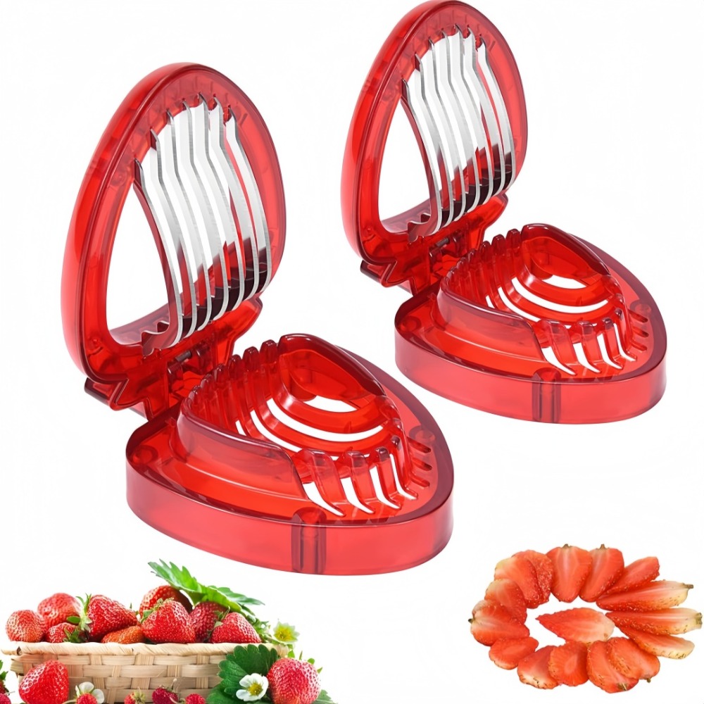 Strawberry Slicer Stainless Steel Cutter Sharp Blade Tool for Cake Decoration, Dessert Cups & Homemade Bread